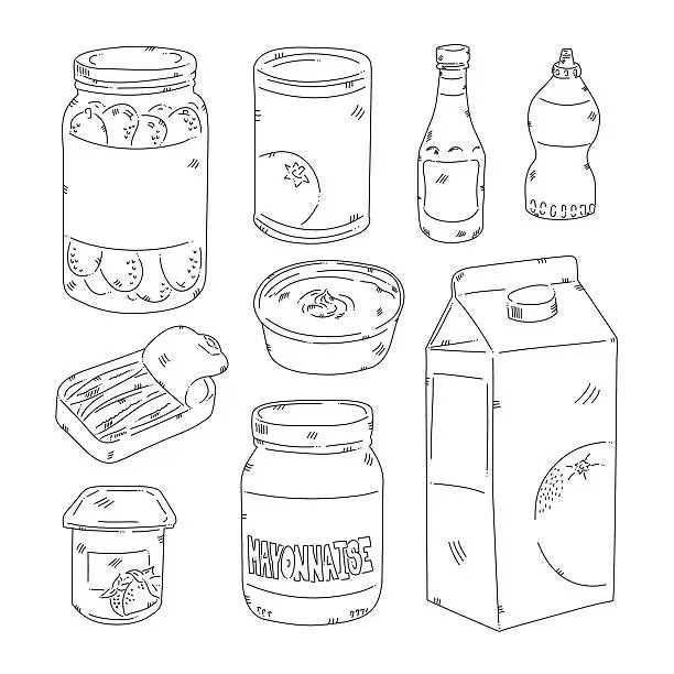 Vector illustration of Grocery stuff