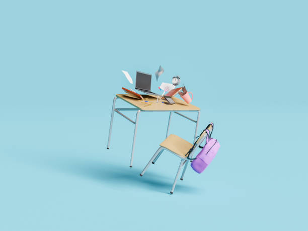 istock school desk with school supplies floating on the table 1359000547