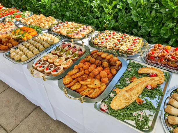 Italian appetizers , food , event preparation