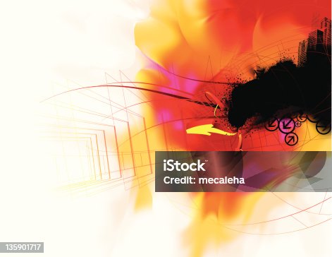istock Watercolor grunge with black and red hues 135901717