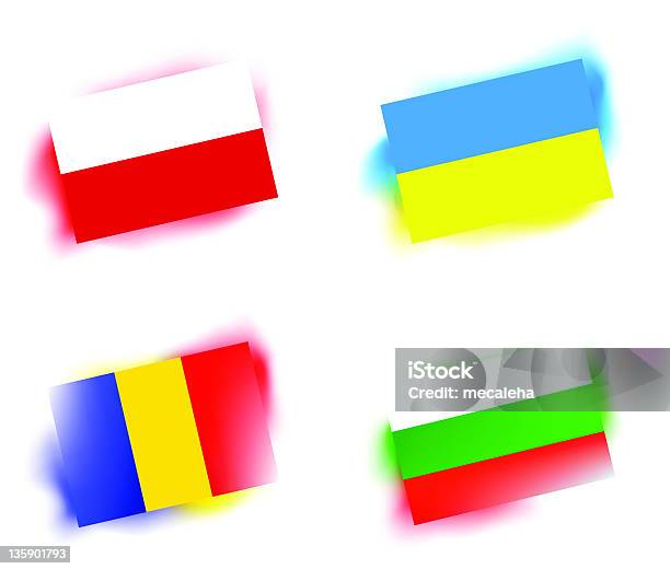 Стилизованные Флаги — стоковая векторная графика и другие изображения на тему Польша - Польша, Украинский флаг, Без людей
