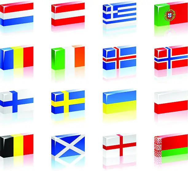 Vector illustration of Stylized Flags