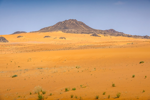 Landscape in the Al Nefud Desert, near Jubbah, Saudi Arabia.