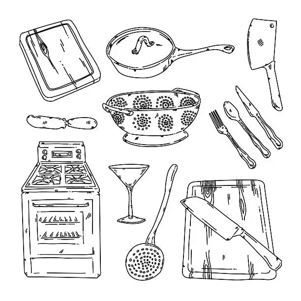 Vector illustration of Kitchen stuff