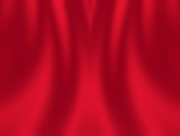 rideau fermé scène rouge théâtre vague motif rayé néon texture de noël rubis écarlate marron ombre arrière-plan espace de copie image générée numériquement - closing ceremony photos et images de collection