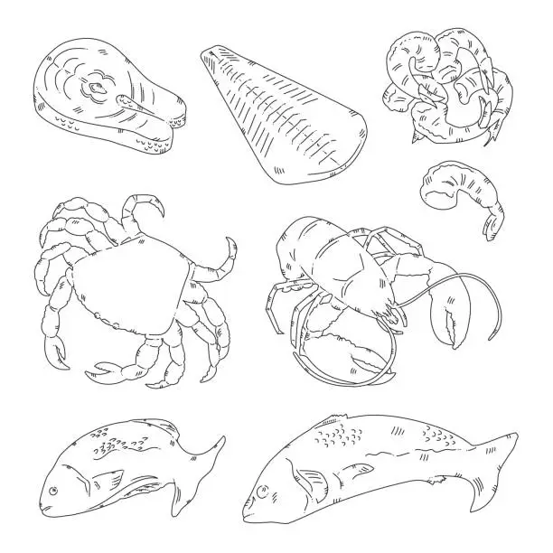 Vector illustration of Sea Food