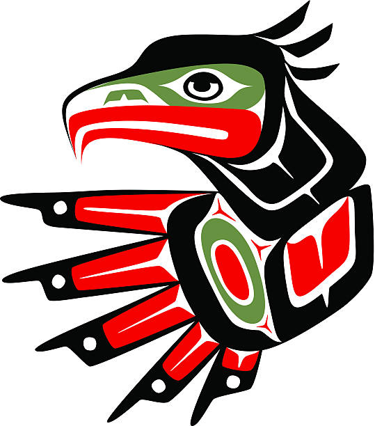 eagle - tribal art eagle indigenous culture art stock illustrations