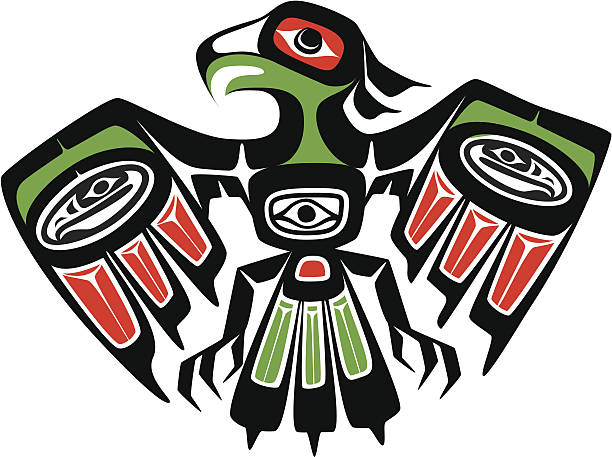 eagle - tribal art eagle indigenous culture art stock illustrations