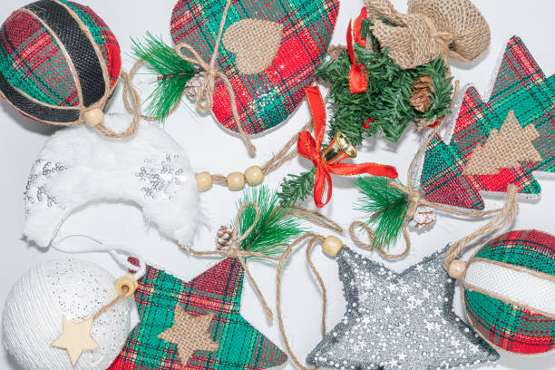 istock Christmas decorations on a white background close-up 1359030107