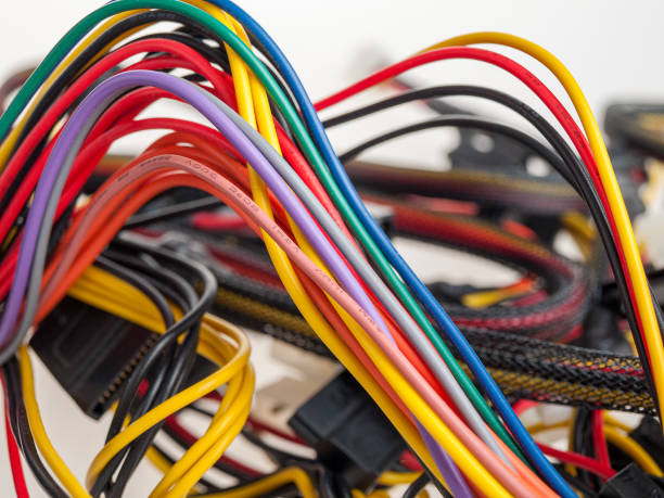 istock Electrical wires, cables, electrical wiring in the building, electrical appliances 1359030748