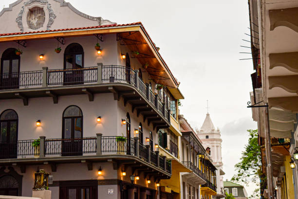 Casco Antiguo, Panama City Tourist attractions and destination scenic. View of Casco Antiguo in Panama City Casco stock pictures, royalty-free photos & images