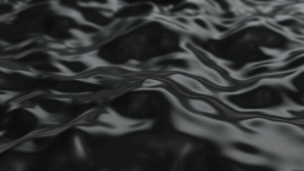 istock Smooth silk wavy flow,   black cloth. Abstract dark noise 1359032174