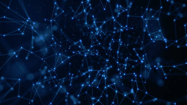 istock Abstract technology background from lines and dots. Plexus space geometrical backdrop 1359032234