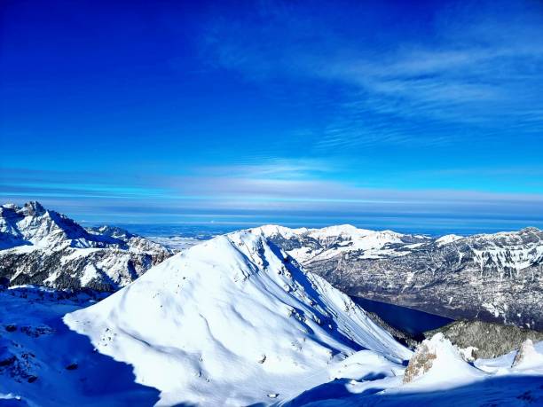 Snow-capped mountains and blue sky