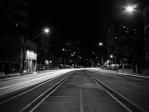 Long exposure avenue was photographed in the city of Itaúna in the state of Minas Gerais.