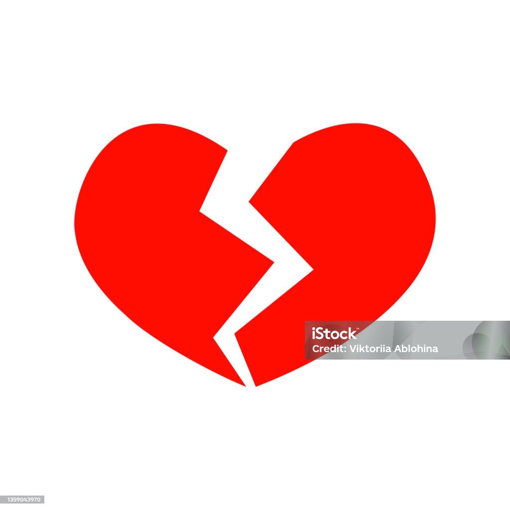 Biểu Tượng Trái Tim Tan Vỡ Màu Đỏ Biểu Tượng Của Nhồi Máu Nghe ...