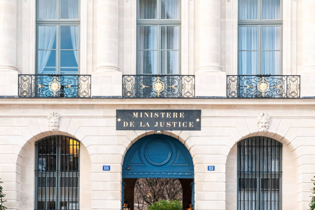Paris : Ministere de la Justice. Ministry of Justice. Place Vendome. stock photo