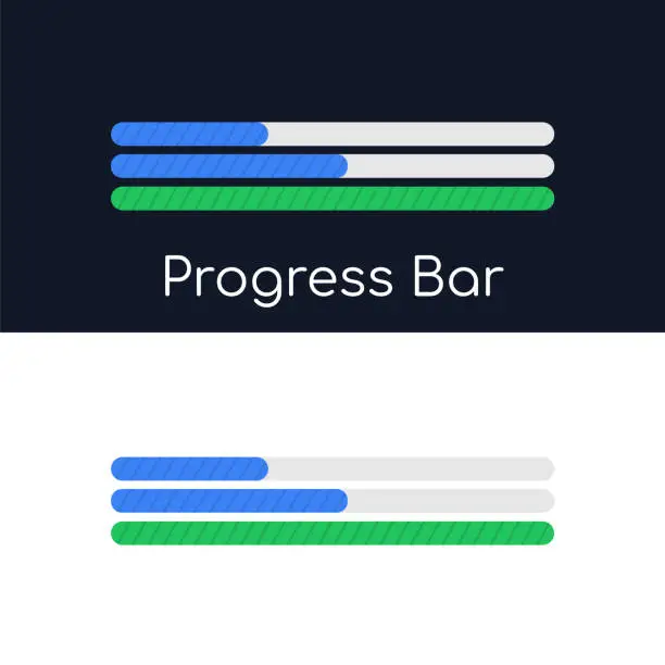 Vector illustration of Download status of the application, files. Progress bar. User interface for the website and application. Vector illustration.