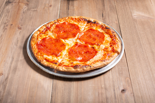 A view of a children's size personal pizza.