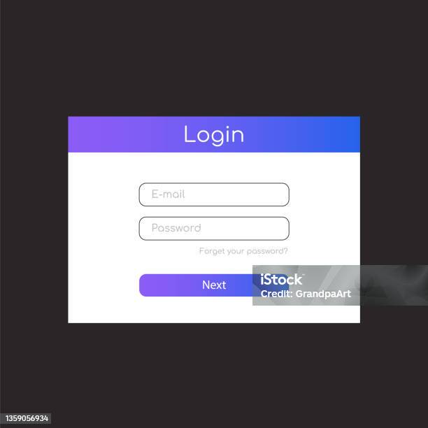 Login In Website The Login Form For The Website The User Interface Template Vector ...