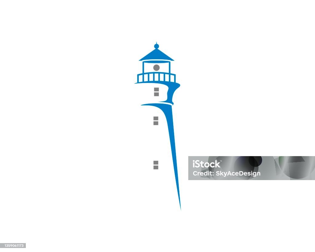 Logo Vector Hình Bóng Ngọn Hải Đăng Màu Xanh Hình minh họa Sẵn có ...