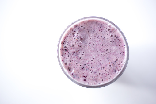 Blueberry Smoothie in Periwinkle Color, White Background