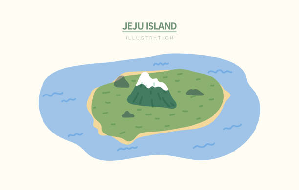 Jeju Island. Hand-drawn illustration 12/15/2021 jeju city stock illustrations