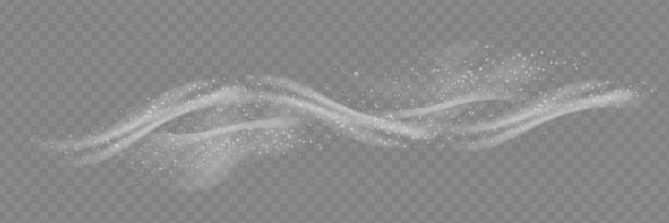 illustration eines weißen schnee- und windgradienten mit schneeflocken. schnee und wind auf transparentem hintergrund. dekoratives element.vector. nebel. nebelvektor. - erkältung stock-grafiken, -clipart, -cartoons und -symbole