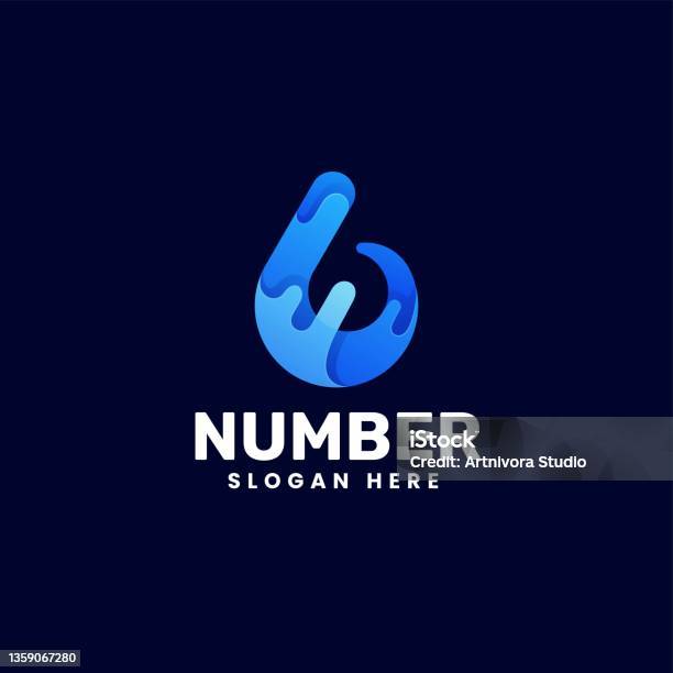 Number 6 Gradient Vector Logo Illustration Number 6 Gradient Colorful Style Stock ...