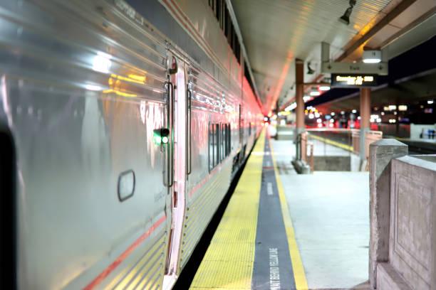 istock At night, Train stopped at Los Angeles Union Station 1359073888