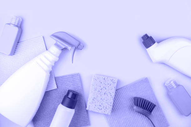 istock House cleaning products are on very peri background. 1359086089