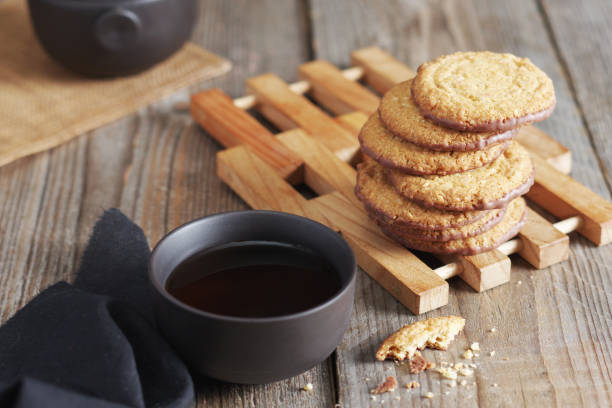 istock Oat cookies and tea 1359087269