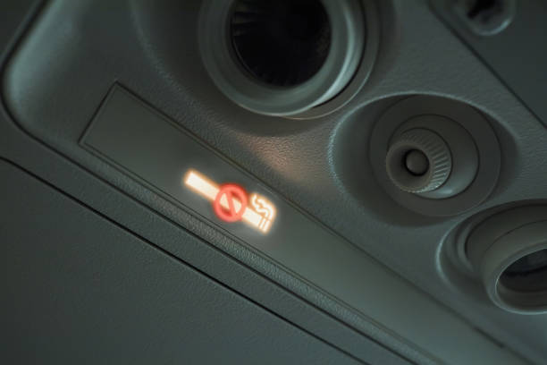 istock Non Smoking Area Sign on the Airplane. 1359087614