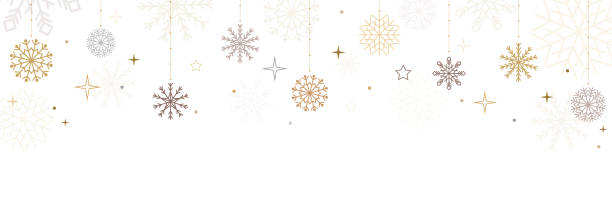 istock Snowflakes christmas background. Snowfall background template. Snowflake winter christmas decoration. Stock vector 1359093343