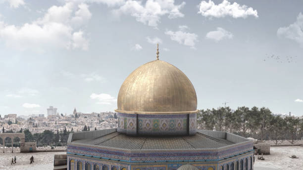 istock Dome of the rock, Jerusalem, aerial view 1359099536