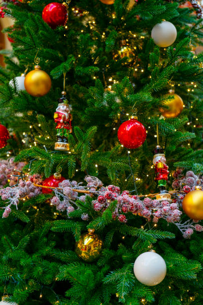 istock Holiday decorations for the Christmas tree. Blurred holiday background. 1359101849