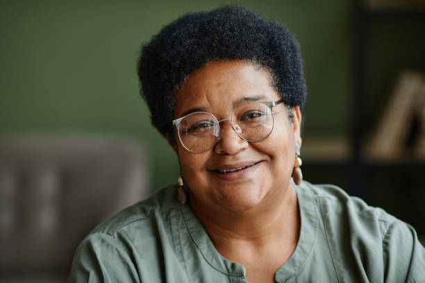 Black Senior Woman Smiling