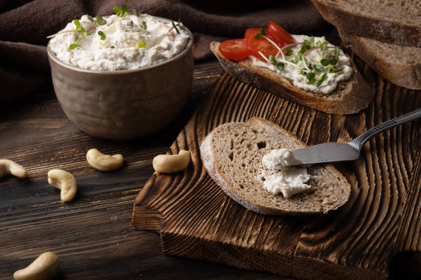 istock Healthy cream cheese made from fermented cashew. 1359105397