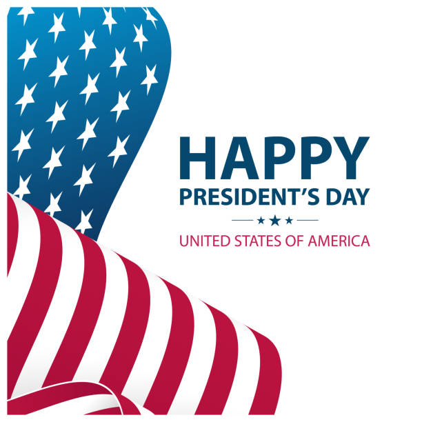 Presidents day. United States Happy President's Day celebrate card with waving american national flag. Washington's birthday. USA  national holiday. Presidents day. United States Happy President's Day celebrate card with waving american national flag. Washington's birthday. USA  national holiday. Vector illustration. presidents day stock illustrations