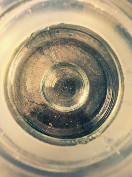 View into a glass with rubber seal.