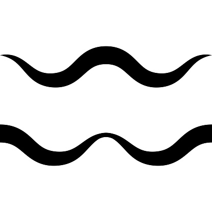 Curved calligraphic wavy line, ribbon as calligraphy travel element, gracefully curved wave