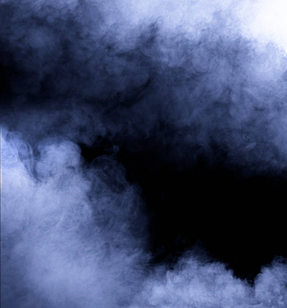 istock Volumetric smoke on a black background. A bluish abstract fog. 1359117784