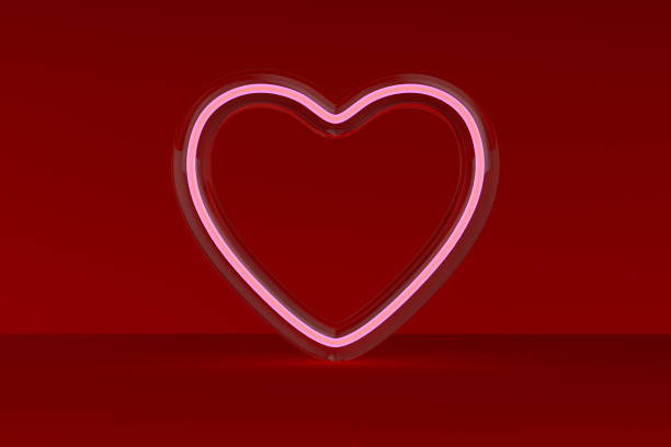 istock heart on red background. 3D illustration 1359123678