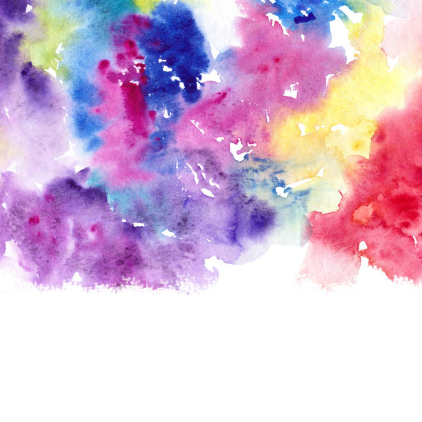 istock Abstract watercolor colorful background. Pink violet purple frame 1359125374