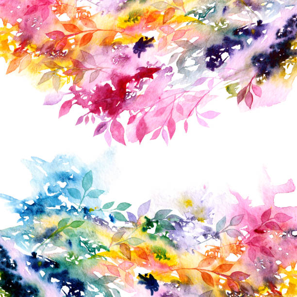 istock Floral background. Watercolor flowers. Greeting card floral design. 1359125852