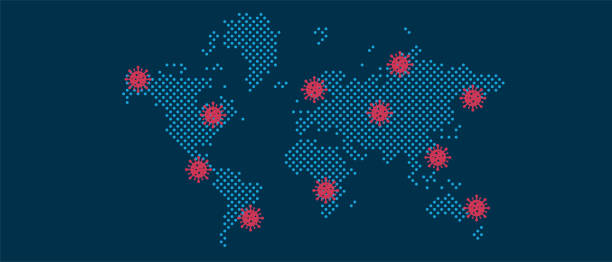 istock The spread of a viral infection on the world map. Vector illustration 1359127243