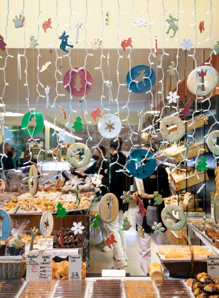 Christmas cookies in store window