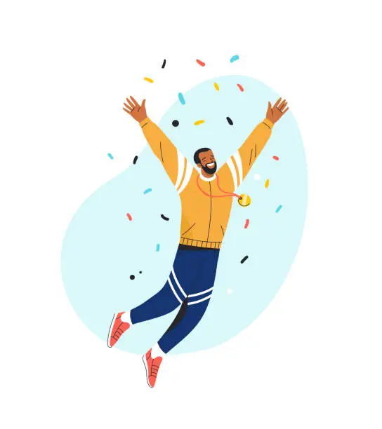 Vector illustration of Winning Athlete concept.