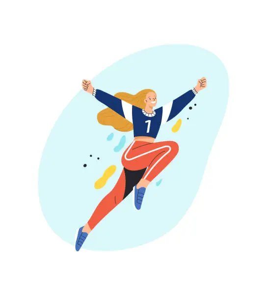 Vector illustration of Winning Athlete concept.