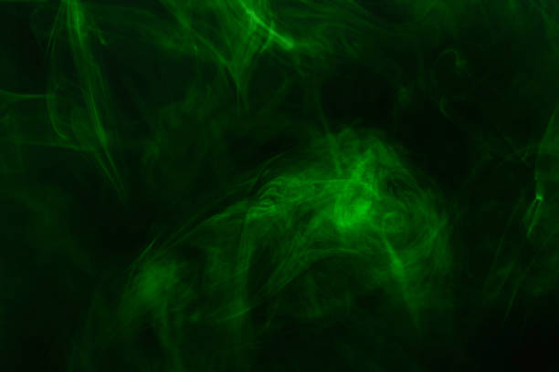 istock Green steam on a black background. 1359141317